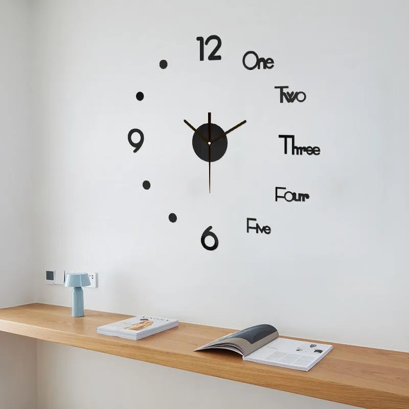 Wandklokken klokstickers 3d modern horloge keukenkwarts naald acryl huizendecoratie woonkamer stille antieke geschenken 2023