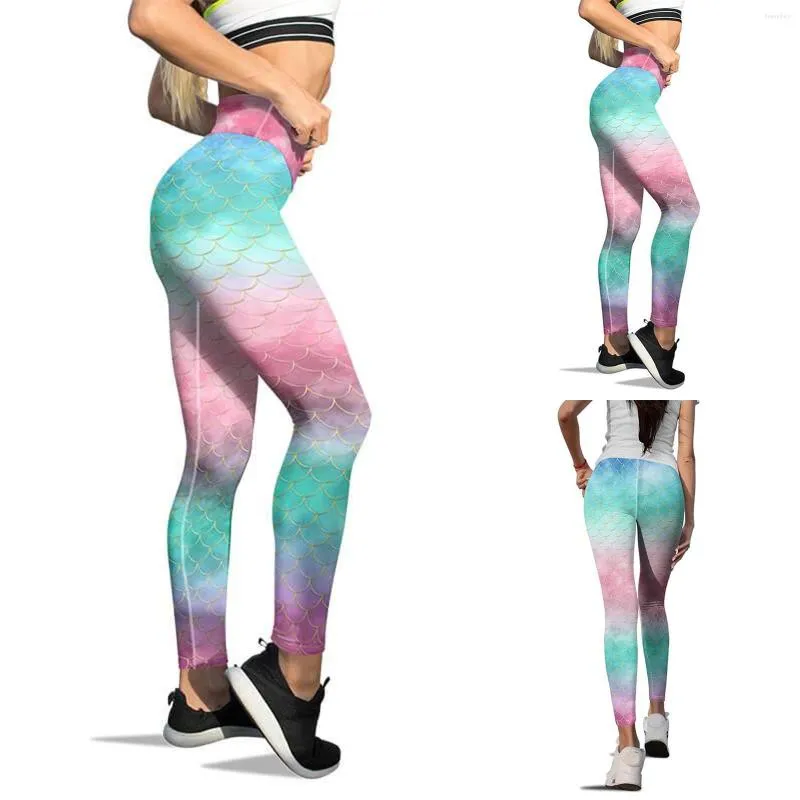 Aktive Hose Low Waste Yoga Big Leg Running Print Pilates Leggings Bunte Frauen Nahtloses Training