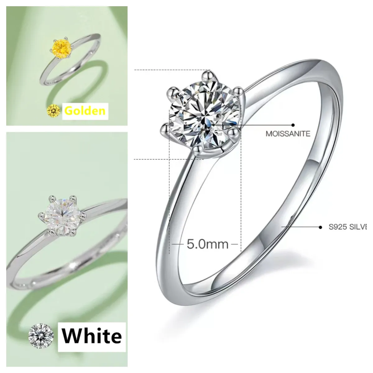 Rings moissanite ring nail ring mens ring engagement rings desiner ring diamond ring wedding ring designer gold rings bague luxury rings silver ring M03E