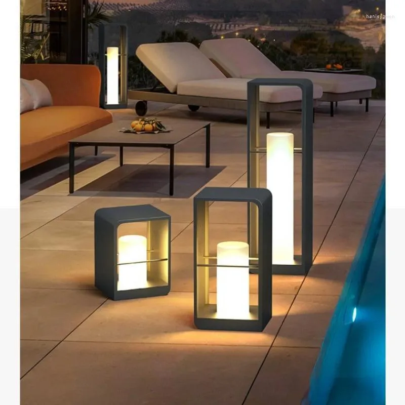 Vloerlampen binnenplaats gazon buitenlicht villa tuin waterdicht landschap landschap moderne zonne -energie verlichting led lamp gate