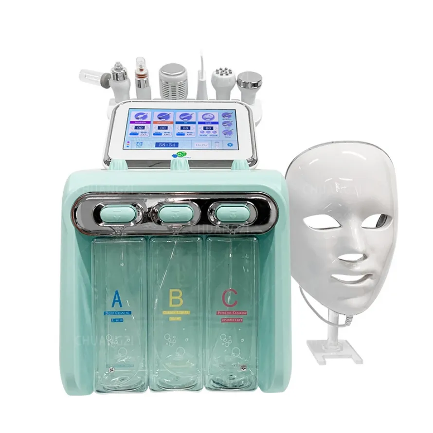 Wasser Wasserstoff Sauerstoff Jet Hautpflege Kleine Blase Gesichtsschönheitsausrüstung 7 in 1 H2O2 Mikrodermabrasionsmaschine