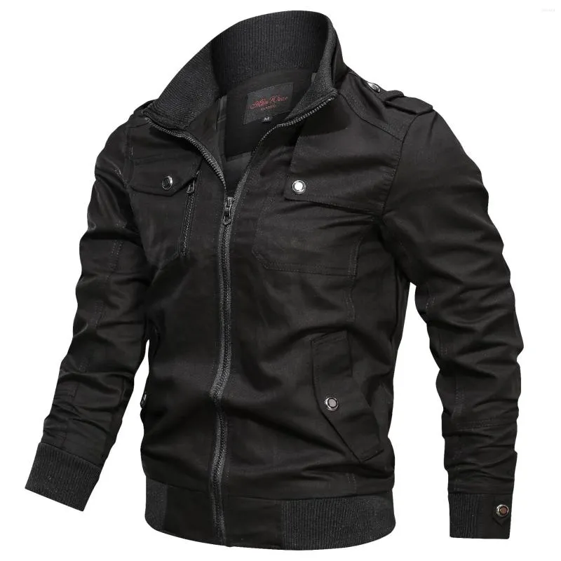 Jackets masculinos homens da primavera de outono zíper casual jaqueta de bombardeiro masculino de moda masculina de casaco militar cargo jeans de vôo