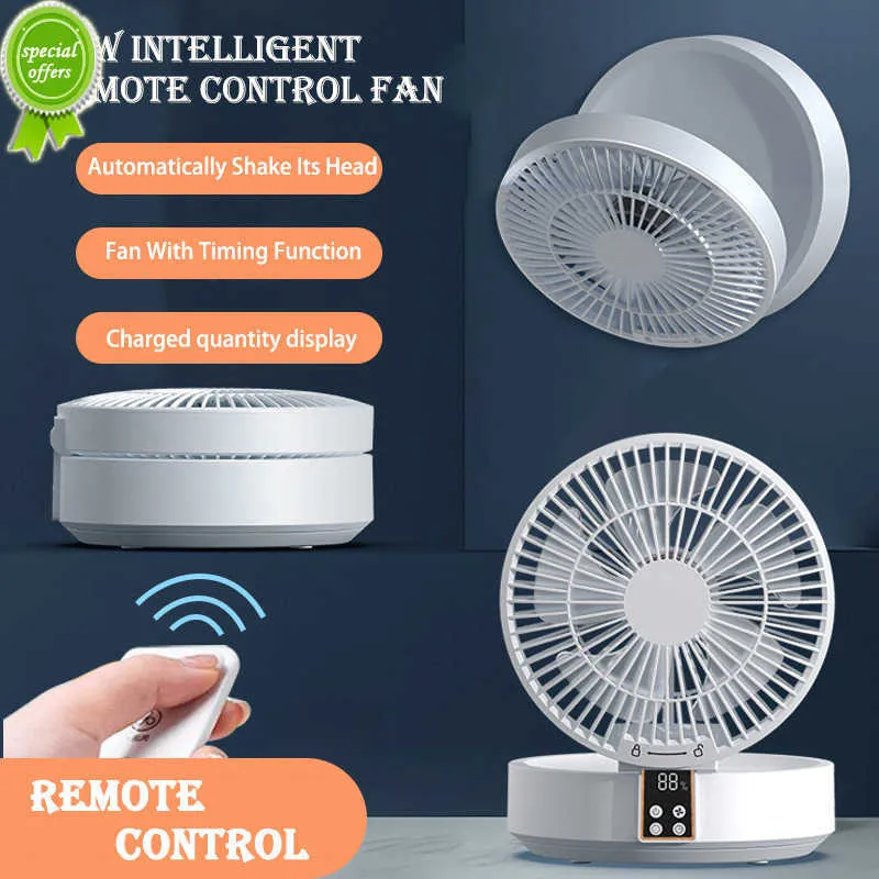 Ventilateur portable rechargeable avec éclairage DEL et télécommande - 3  vitesses