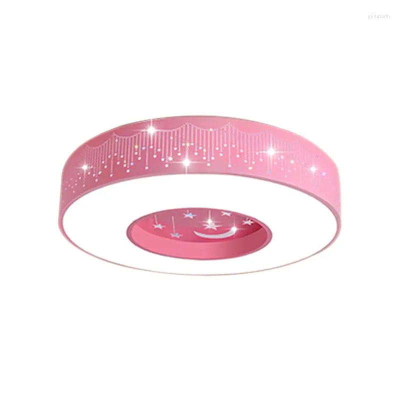 Luzes de teto modernas Lue LED simples e estrela redonda Macaron Betadão Kids Room Rosa Lâmpada Azul Montada Lâmpada para Baby Lighture