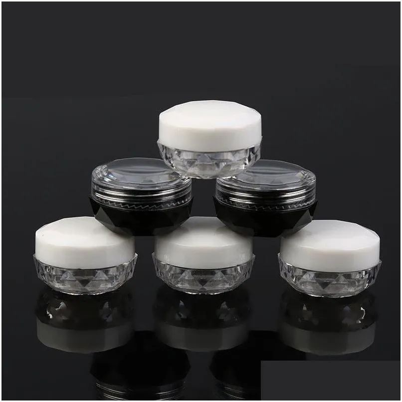 Packing Bottles L 5G Diamond Shape Cream Box Acrylic Bottle Nail Glitter Pots Makeup Jars Cosmetic Packaging Drop Delivery Office Sc Dhqwy