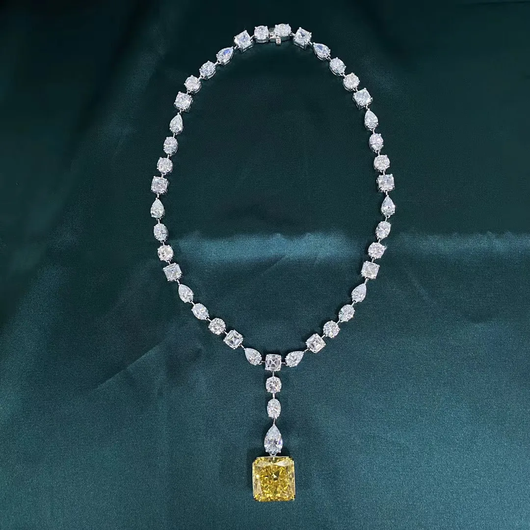 DHgate.com:15ct Topaz Diamond Necklace in 925 Sterling DHgate.com:15ct Topaz Diamond Necklace in 925 Sterling