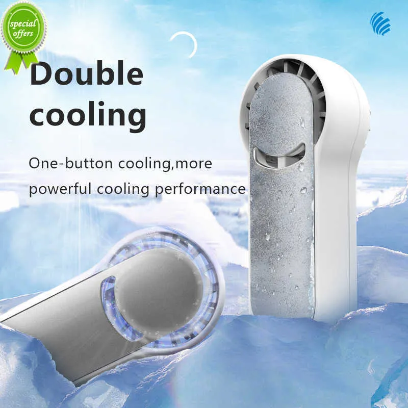 Nieuwe draagbare handventilator halfgeleider koelkoeling USB oplaadbare stille mini handheld ventilator luchtkoeler buiten zomer