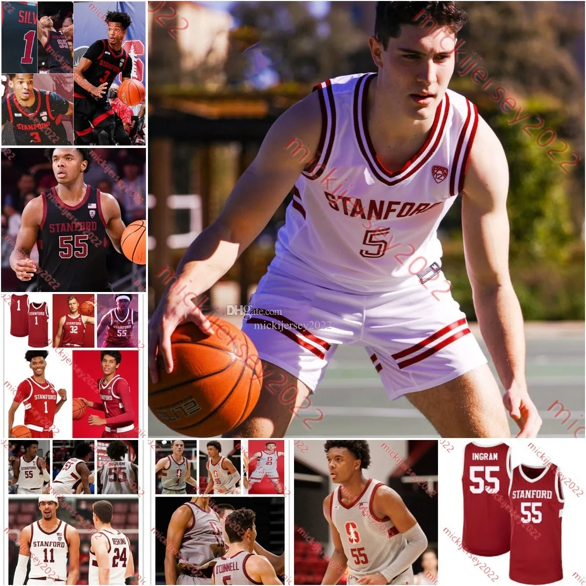 Andrej Stojakovic Stanford Basketball Jersey Jaylen Thompson Max Murrell Mens Youth Custom Stitched Stanford Cardinal Jerseys