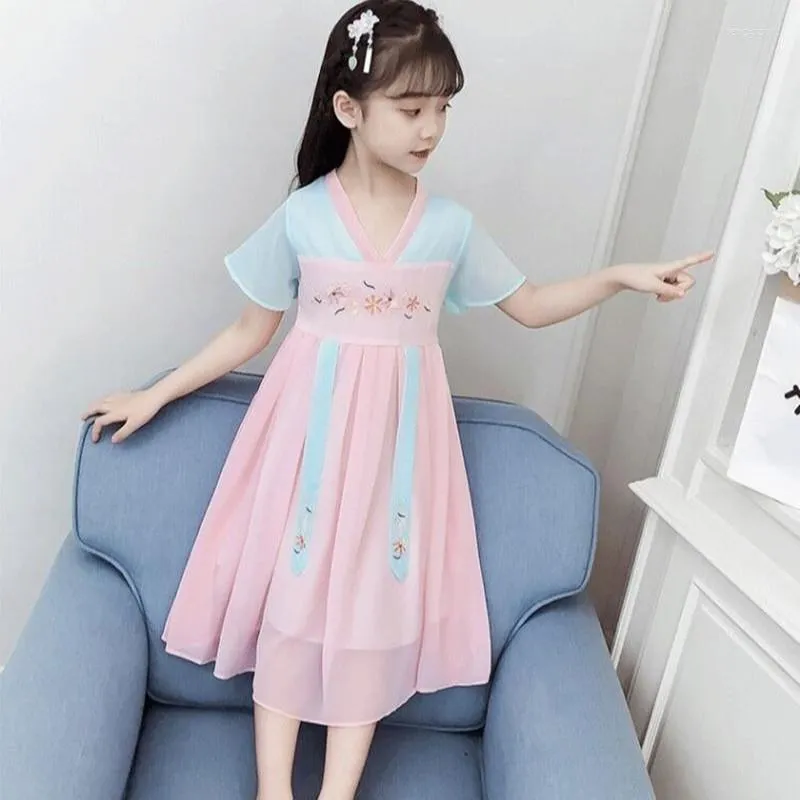 Girl Dresses Summer Dress For Girls Short Sleeve Big Party Kids Clothes 6 8 10 12 13 14 Year