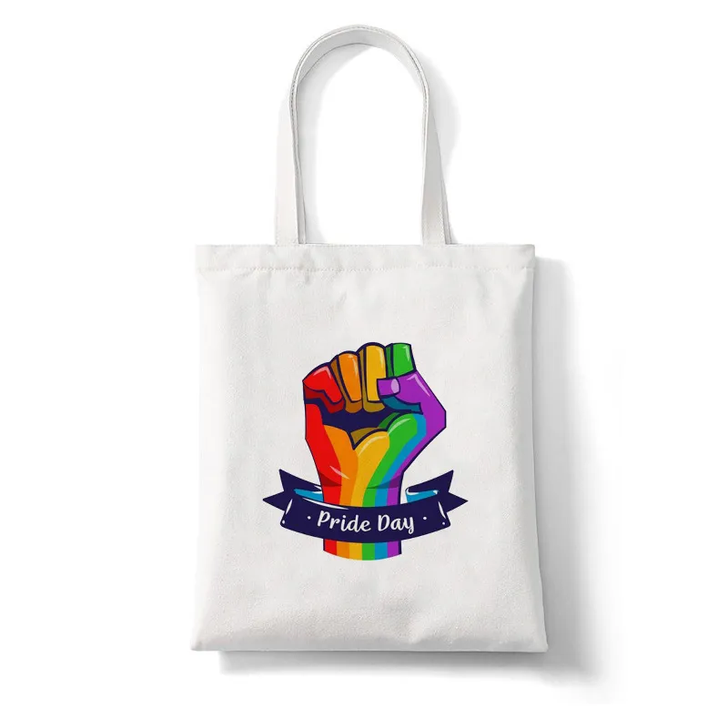 Rainbow LHBT Lesbian Gay Pride Bags Jag kan inte ens tänka raka shoppingväskor Canvas Tote axelväska för kvinnor och män plånböcker Bok Tote Love Wins Väskor