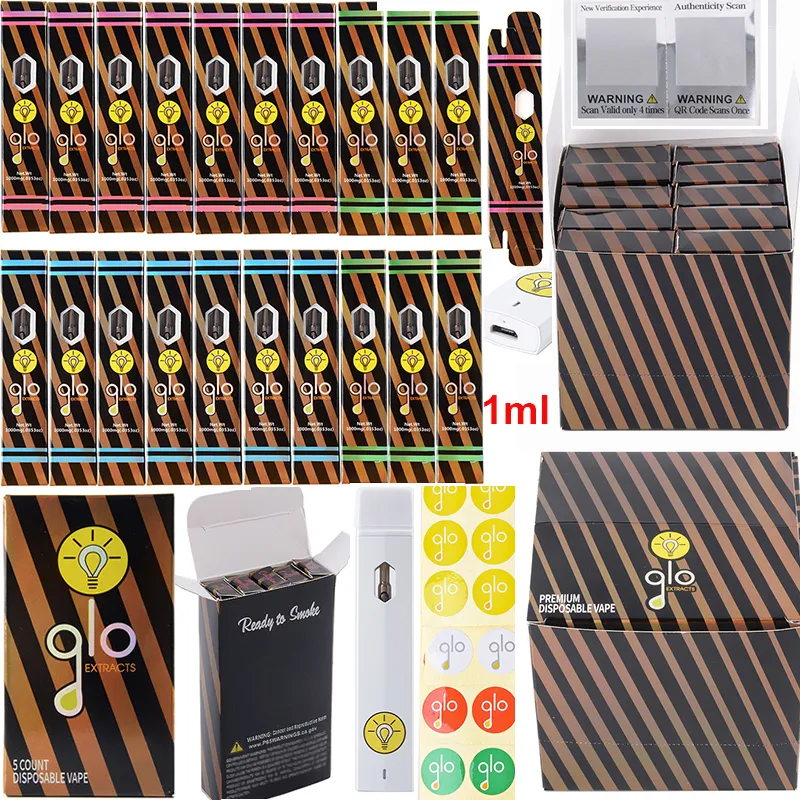 Rechargeable GLO Disposable Vape Pens Empty 1ml Device Pods 280MAH