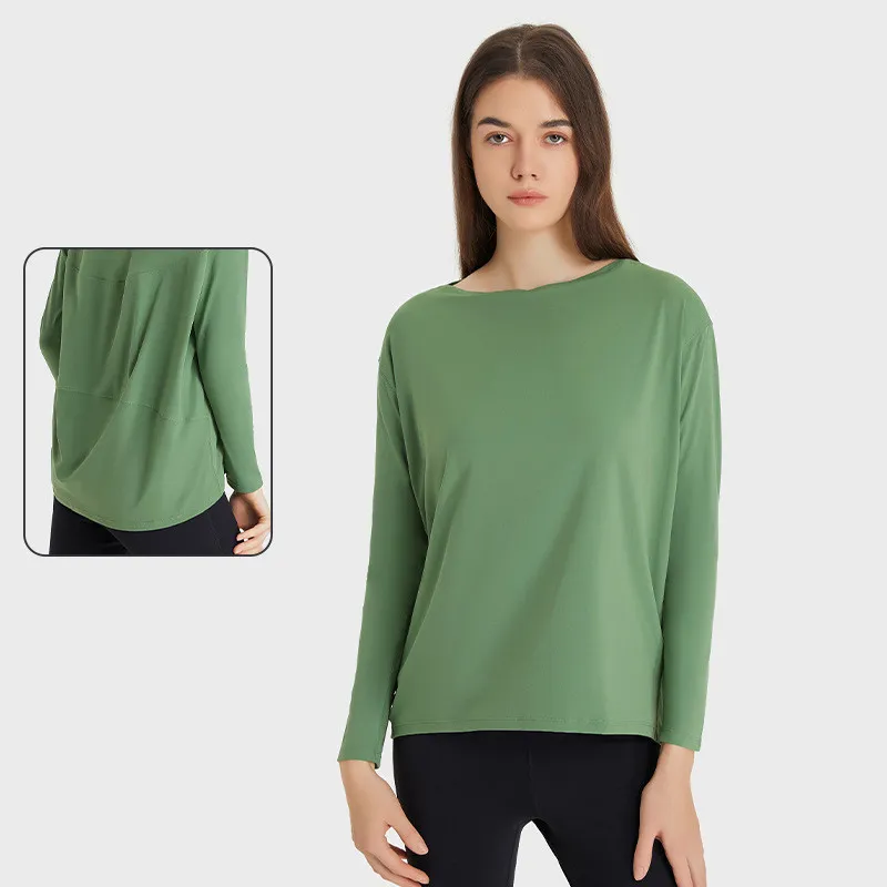 LL Women Yoga Shirt Dziewczęta Krążki Kobiety z długimi rękawami swobodne stroje dla dorosłych sportowca siłownia Fiess Wear Bluzka DS010