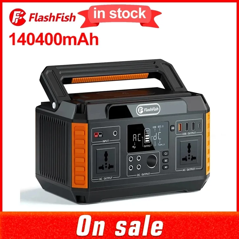 Flashfish 560W Power Station 220V 110V 520Wh 140400mAh Generatore solare 100W Pannello solare CPAP Batteria Alimentazione di backup Emergenza