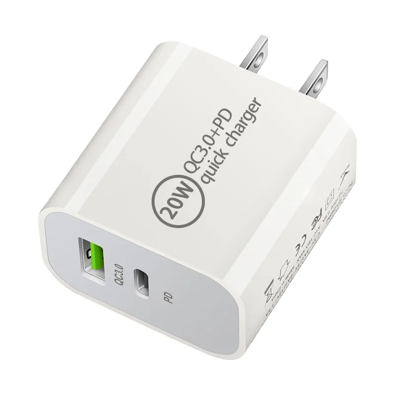 Carregamento rápido 20W 12W USB C PD Carregador de parede UE EUA Tipo c Adaptadores de energia para iPhone 15 11 12 13 14 Pro Samsung S22 S23 HTC LG Android Phone