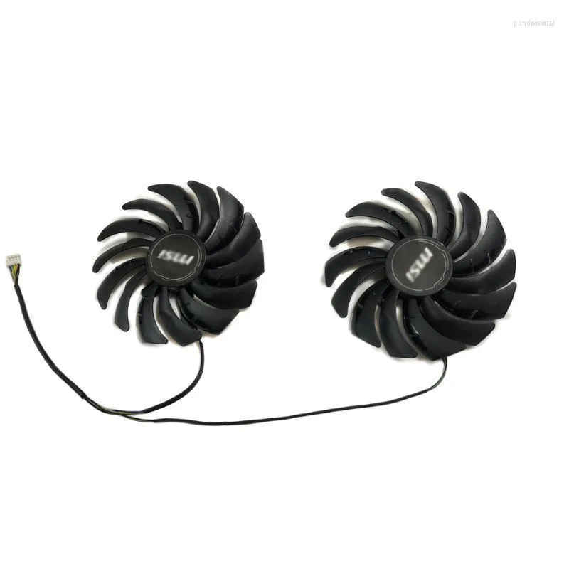 Ventole di raffreddamento per computer 2 pezzi / set PLD10010S12HH GPU Cooler PLD10010B12HH Ventola di raffreddamento della scheda video per MSI RX 5700 XT GAMING X Graphics Rose22