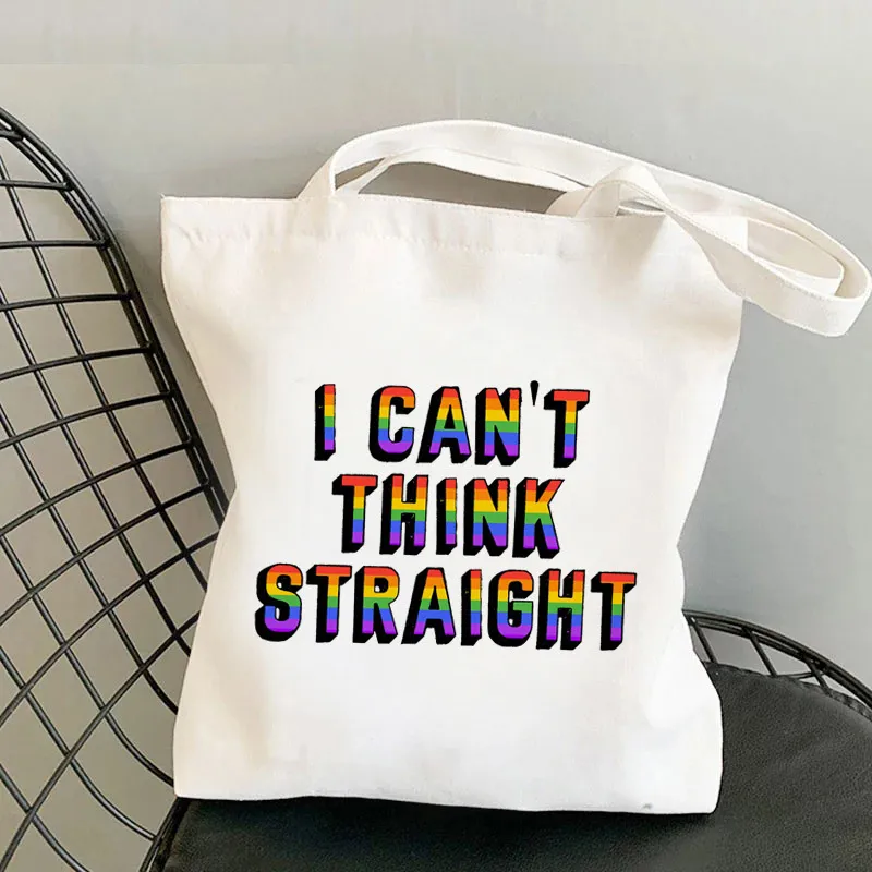 Rainbow LGBT Lesbianas Gay Pride Bolsas No puedo ni pensar directamente Bolsas de compras
