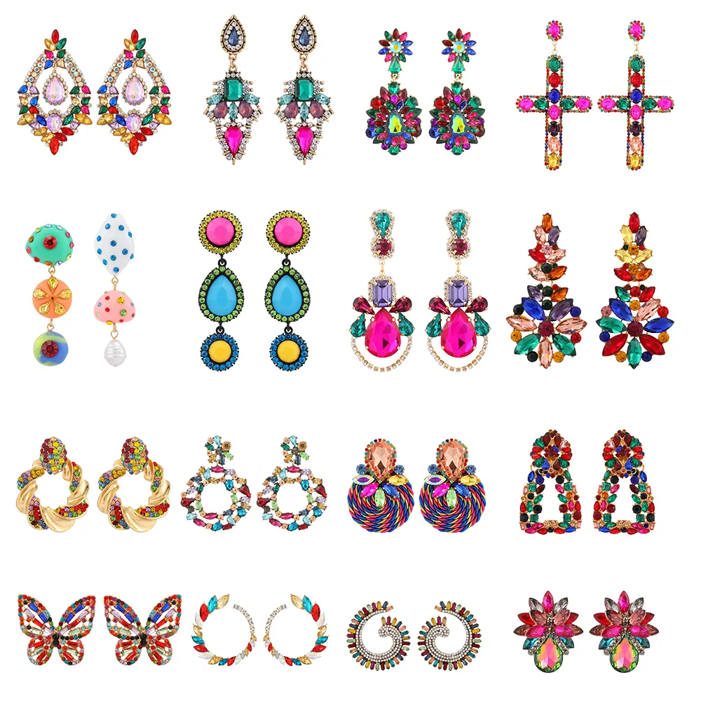 Ztech Mix Cristal Géométrique/Bowknot Boucles D'oreilles Pour Les Femmes Grand Long Bijoux À La Mode Brincos Coréen Accessoires De Mode pendientes