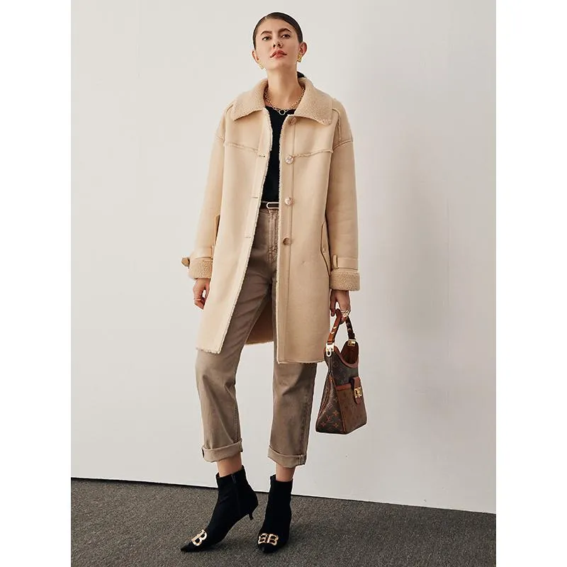 Femmes fourrure Faux mélange hiver manteau laine court épaissi mode peau de mouton manteaux et vestes femmes 2023 simple boutonnage