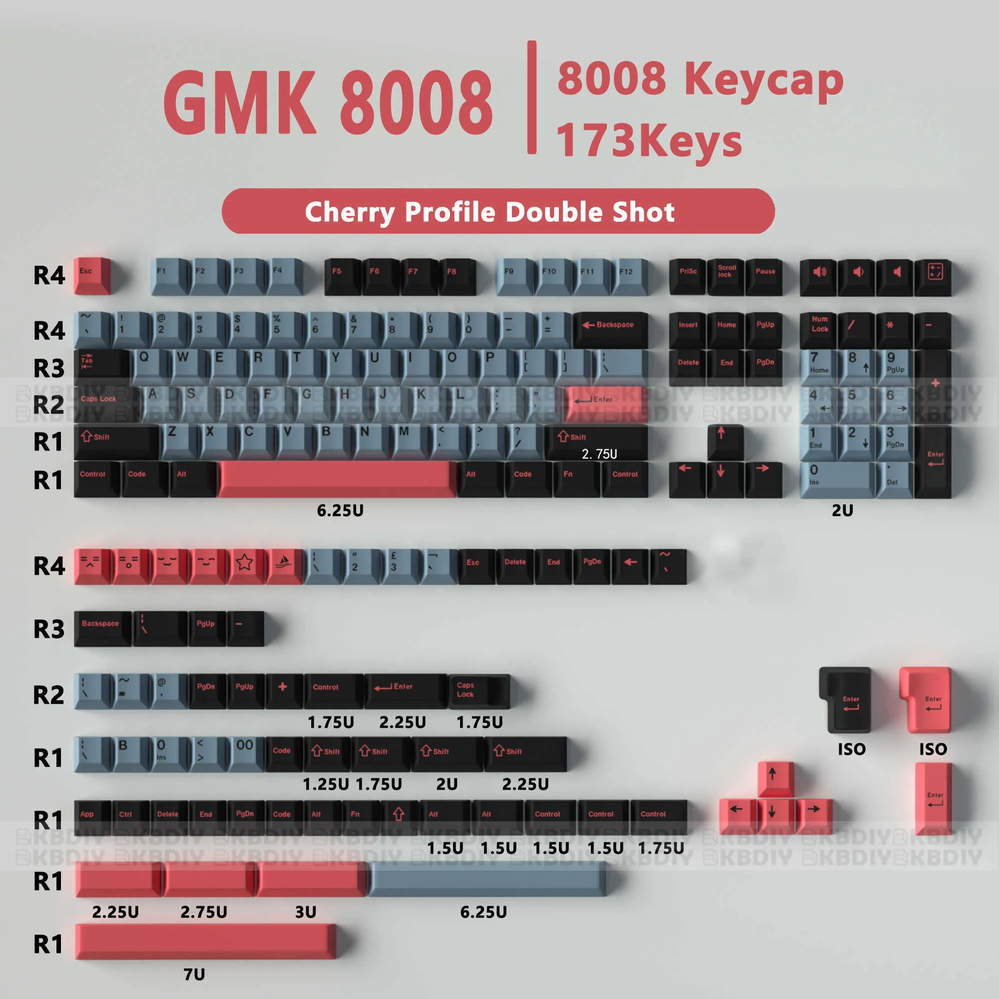 キーボードkbdiy gmkキーキャップチェリープロファイルメカニカルキーボードのためのダブルショットpbt abs keycaps gmk 8008  red samurai olivia apollo arctic g230525