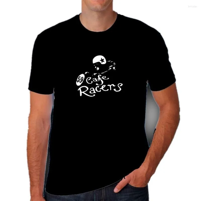 Herr t-skjortor roliga män skjorta vit t-shirt tshirts svart tee mode café racer rocker personlig