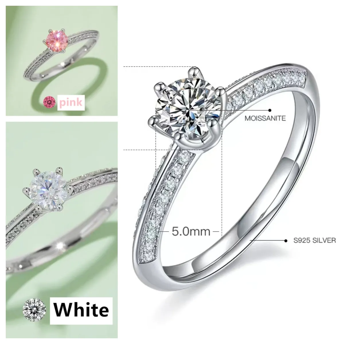 Förlovningsringar Moissanite ring smycken vigselring ringar för kvinnor desiner ring givens kvinnor designer juvelery älskar ring bague lyx ring bijoux m13b 5a kvalitet