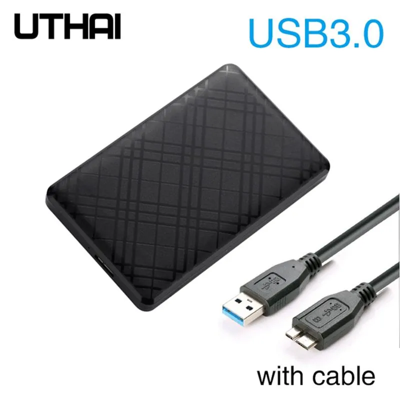 Muhafaza T43 KASA HD Externo USB 3 0 2.5 inç SATA2 için 3 Sabit Sürücü Kutusu Kablo Desteği ile Mobil HDD Kılıf 6 TB Yüksek Hızlı HDD Muhafaza