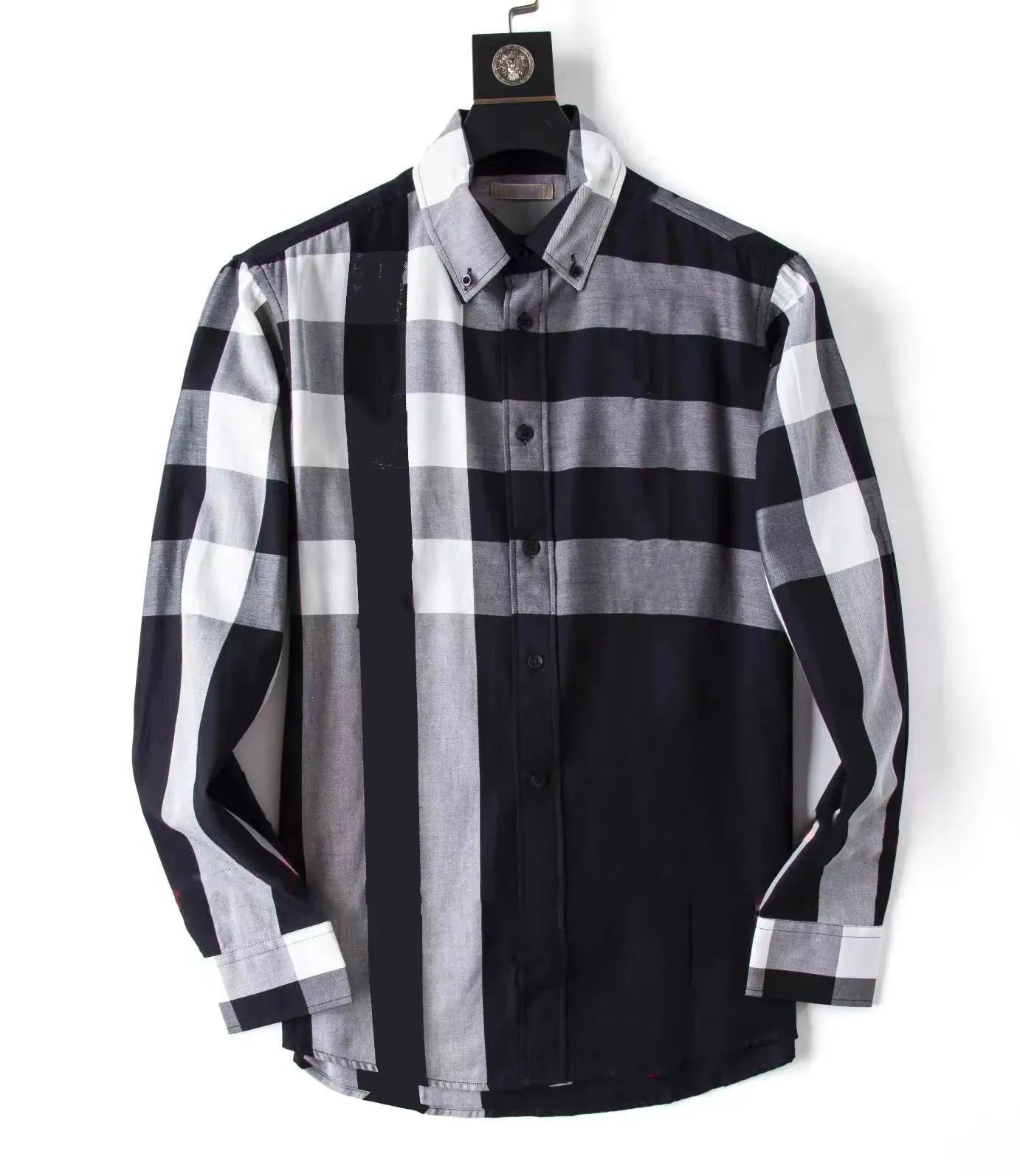 Designer Mens Dress Shirt Business Fashion Casual Classic bberry Sleeve Shirt Brands Men Spring Slim Fit chemises marque Clothing stylist luxury AA