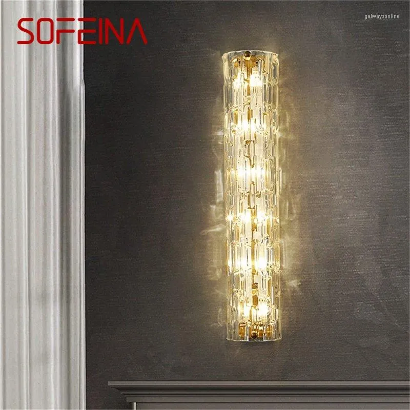 Applique SOFEINA postmoderne cristal lumières or LED luxe laiton contemporain chambre luminaires appliques décoration