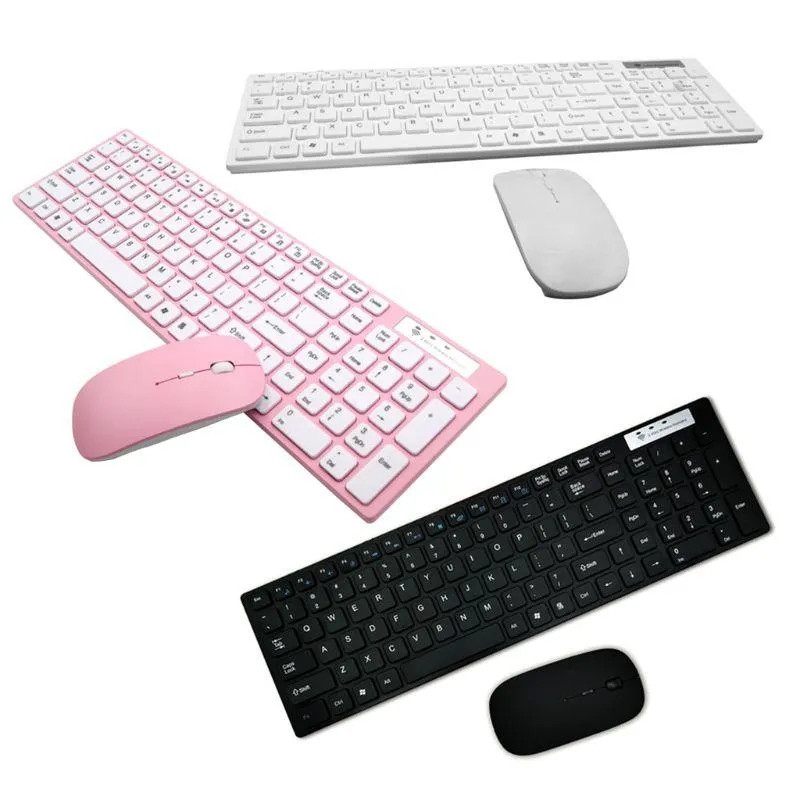 Combos universal silent ultrafino 2.4g teclado sem fio e mouse configurado para laptop pc