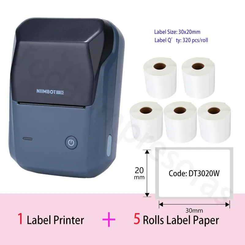 Printers New Niimbot B1 Handheld Small Portable Bluetooth Inkless Label Printer Self Adhesive Labeling Machine Maker Cable Label Printer