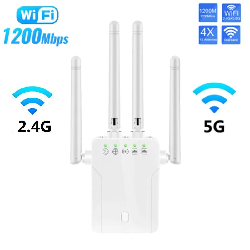 Маршрутизаторы 5 ГГц Wi -Fi Repeater Беспроводной Wi -Fi Extender 1200 Мбит / с Wi -Fi усилитель 802.11n Long Range Wi -Fi Booster 2.4g Wi -Fi Rovert