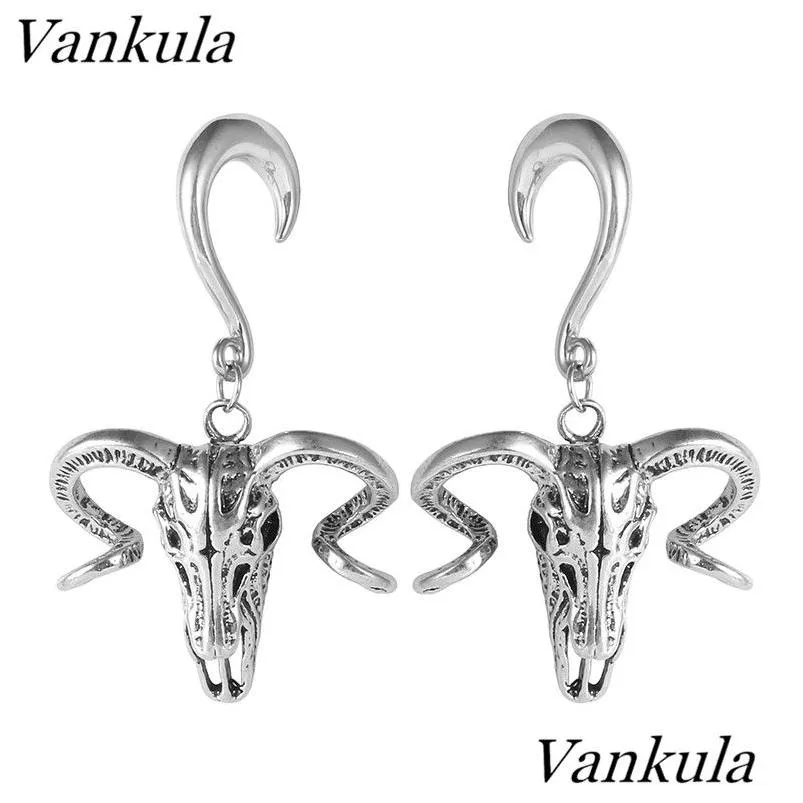 기타 Vanka 도착 귀면 고리 316L 스테인레스 스틸 게이지 Expander Body Jewelry Cool Style Plugs 피어싱 2pcs 드롭 배달 dhhzy