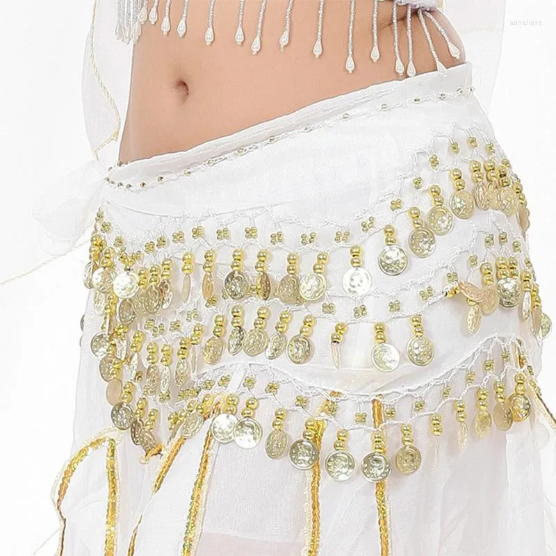 Stage Wear Belly Belt Tance Costumes Cearsel frędzle hurtowy szalik bioder dla kobiet tańczących pasów kolorów 128 monety