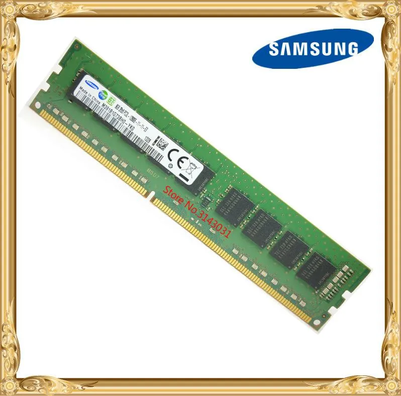 RAMS SAMSUNG DDR3 8 Go Mémoire de serveur 1600MHz Pure ECC UDIMM 2RX8 8G PC3L12800E STATION DE TRAVAIL RAM 12800 DANS