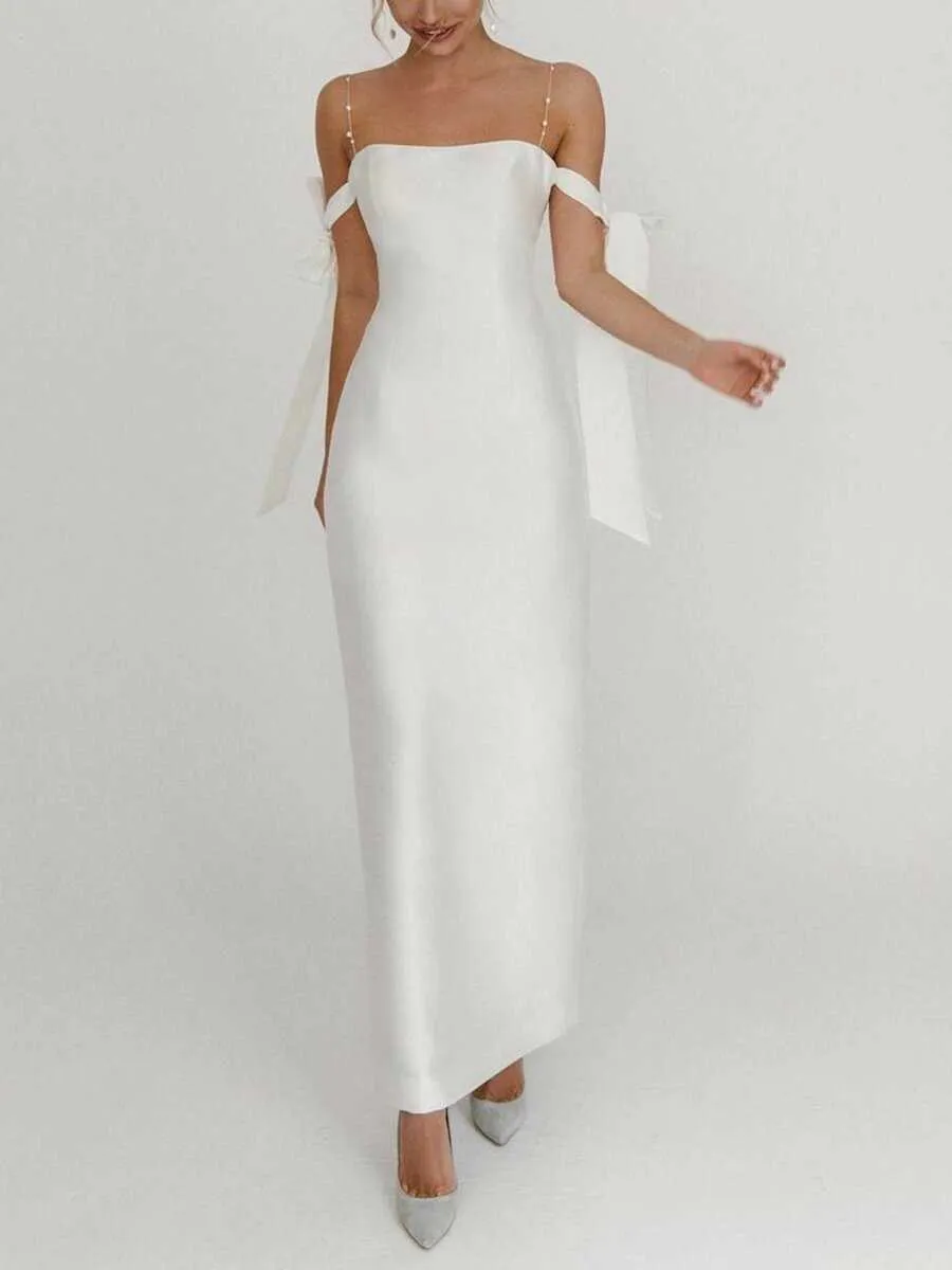 White sheath summer dress for women with spaghetti straps and backless design, ankle-length polyester dress from Dhgate Urban Sexy Dresses - price 32.05 White sheath summer dress for women with spaghetti straps and backless design, ankle-length polyester dress from Dhgate Urban Sexy Dresses - price 32.05