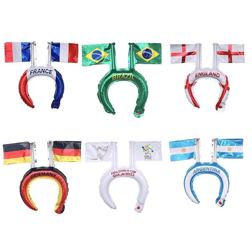 Party Favor Aluminum Film Balloon Headband Decoration Hair Band National Flag Fashion Jewelry Drop Delivery Home Garden Festive Supp Dhemw