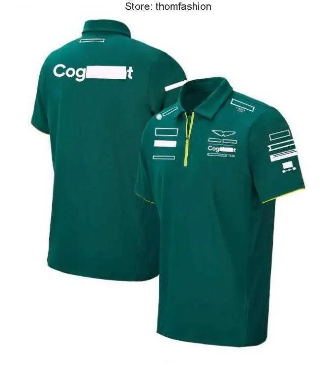 Aston Men's Polos F1 Casual Polo Shirt krótkie rękawowe kombinezon wyścigowy Lapel T-shirt konfigurowalny poliestrowy top
