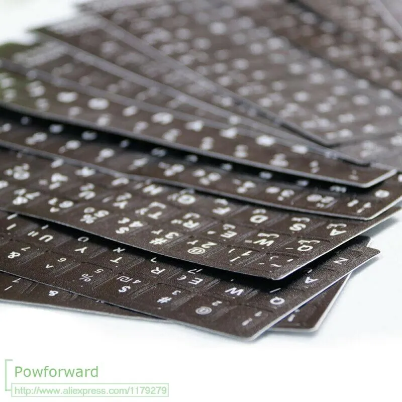 Deckt 50 pcs Keyboard Filmaufkleber Briefe Alphabet Desktop Scrubic Französisch Deutsch Hebräisch Italienisch Koreanisch Janpanese Computer Deutsch