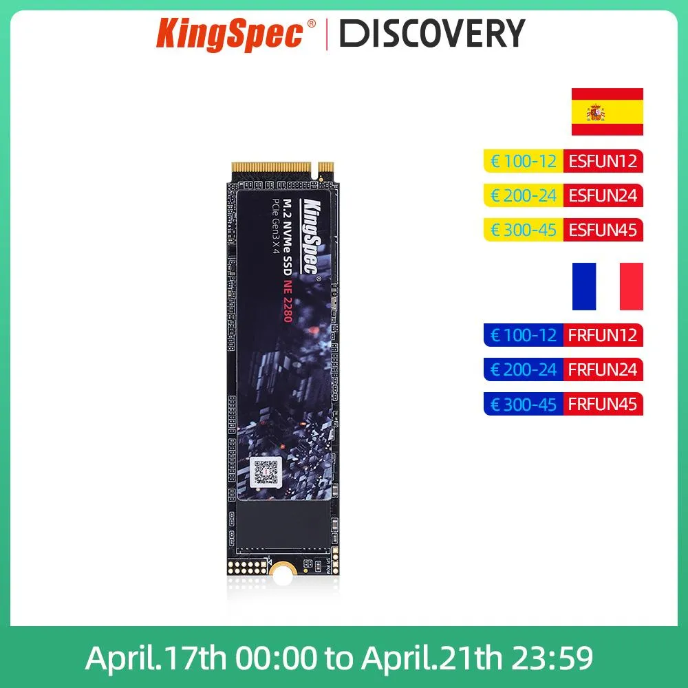 Drive Kingspec SSD M.2 SSD M2 PCIE NVME 1TB 2TB Solid State Drive 2280 M.2 Disque dur interne Spied Fast Speed for Computerpop Desktop