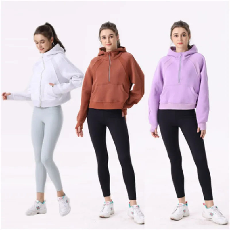 LL Femmes Yoga Plongée Demi-Zip Sweat À Capuche Sports Et Loisirs Gym Vêtements D'entraînement Porter Manteau Vestes D'hiver Haut À Manches Longues Tenue De Sport LU-071