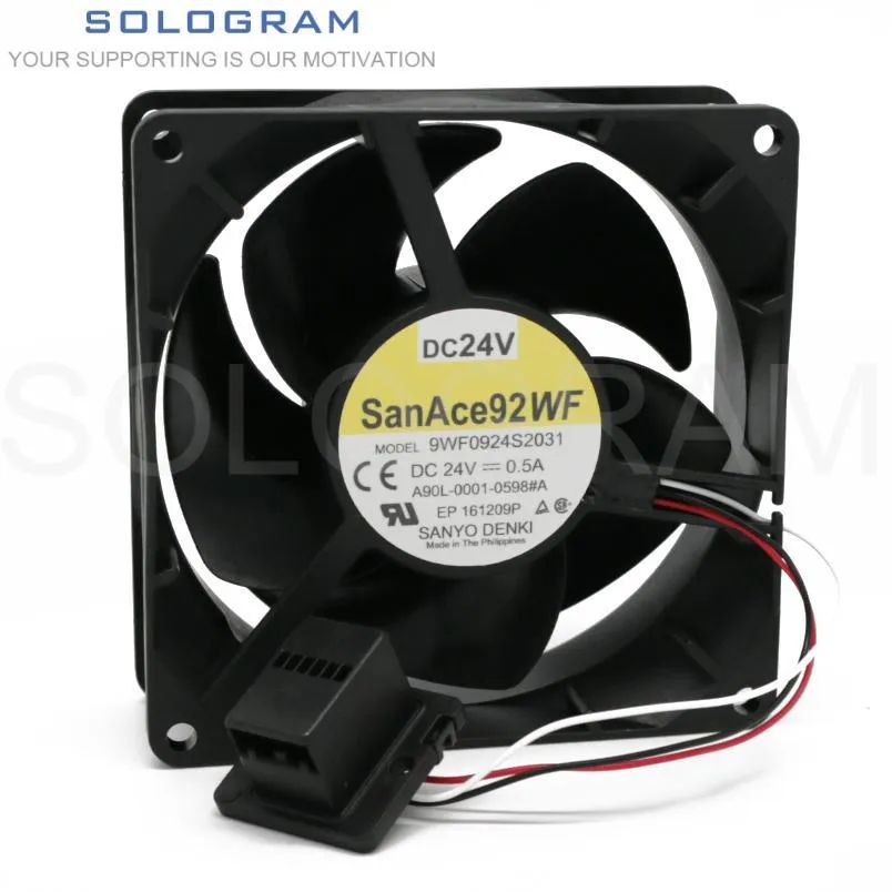 PADS 1 st gloednieuw voor San Ace 92 9WF0924S2031 A90L00010598#A DC 24V 0.5A 92*92*32mm 9232 3Pin Fanuc Sever Inverter Cooling Fan