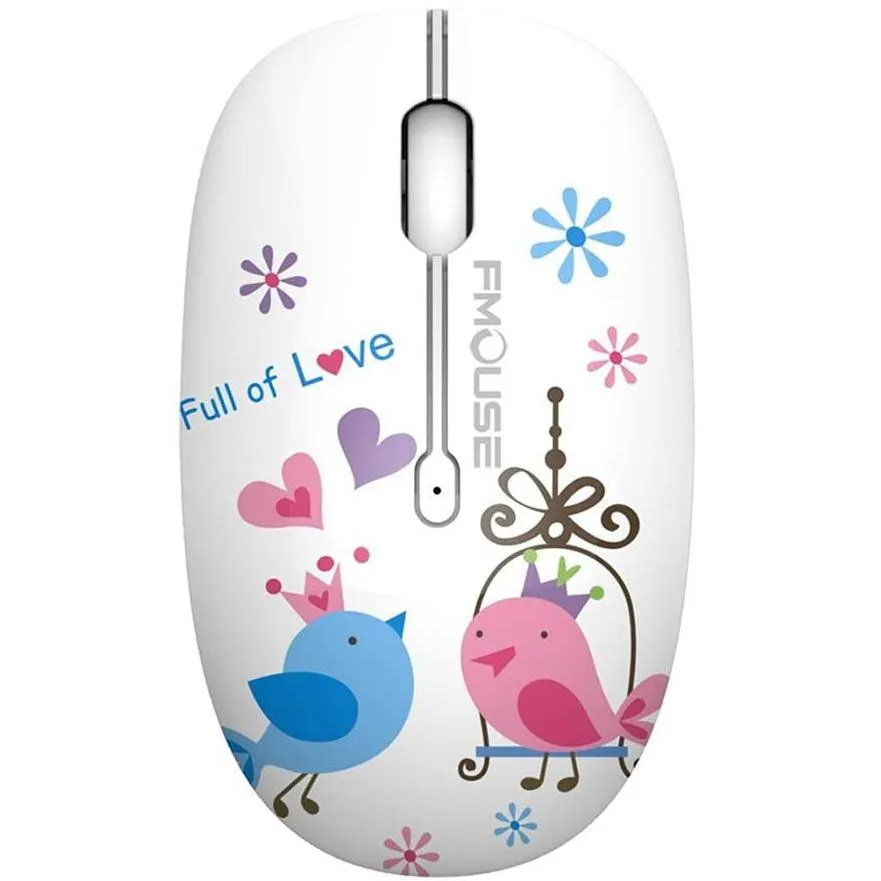 Mice 2.4G Optical Lovely Wireless Mouse Cute Silent Mice Wireless Travel Mouse 1600 DPI Compatible for Laptop Notebook PC Computer