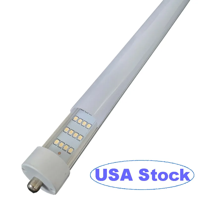 Tube LED T8/T10/T12 de 2,4 m, base FA8 à une broche de 2,4 m, 144 W 18 000 lm, blanc froid 6500 K, ampoules fluorescentes LED 4 rangées de 2,4 m (remplacement 250 W), couvercle laiteux givré usastar