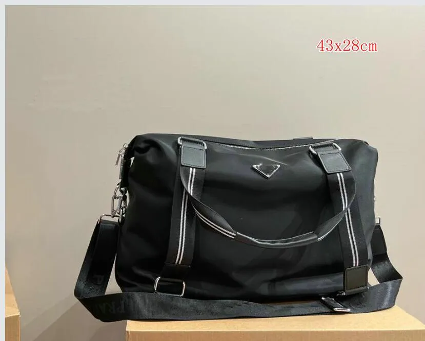Nylon Duffle Bag Large Black Travel Knapsack Handbag For Men & Women