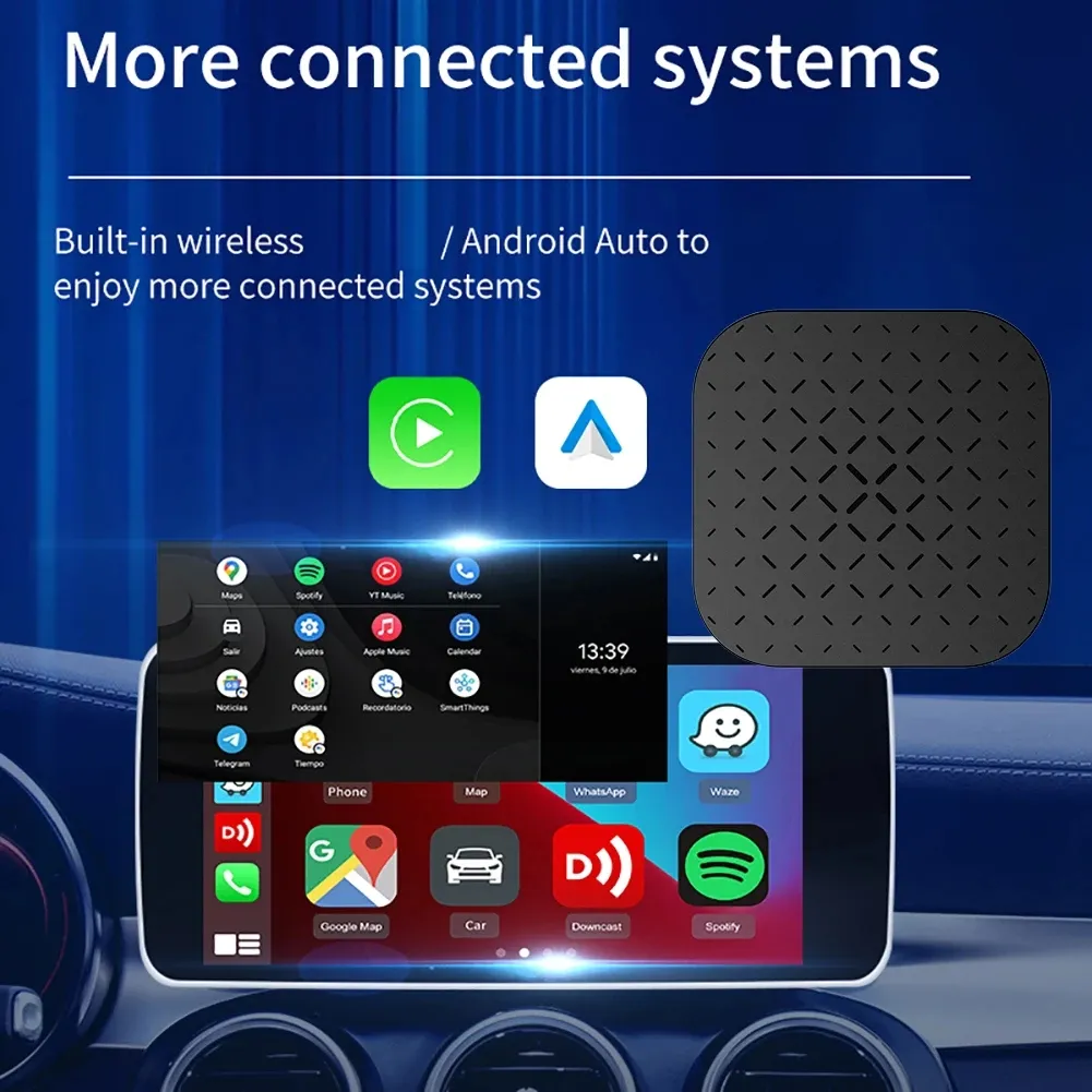 CarlinKit Adaptador inalámbrico de coche CarPlay para radio de coche  Android, Android Auto inalámbrico y Apple CarPlay 2 en 1, bajo consumo de