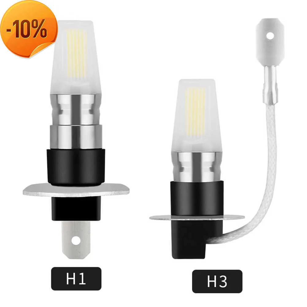 Yeni 2pcs H1 H3 LED Cob Cob Otomatik Sis Lambası Araba Anti Sis Fok Ampul 12V Koşu Kama Lisansı Doom Park Lambası Drl Gündüz Çalışma Işığı