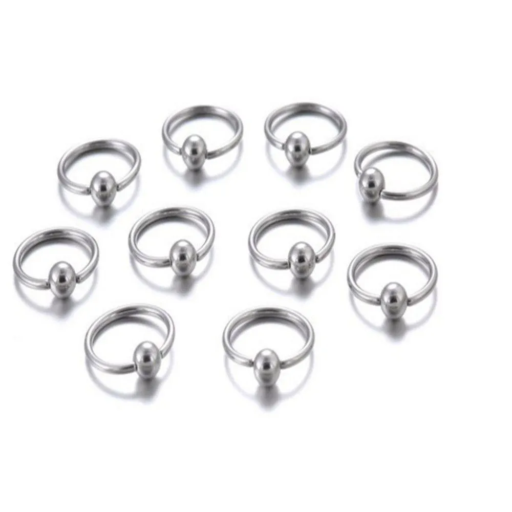 Andere 10 -stcs/set neu ring Piercing body sieraden stalen hoepel sluiting voor lipoor sier vergulde baldruppel levering dh2ez