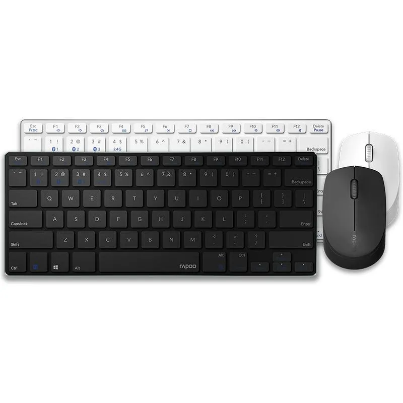 Combos Rapoo 9000G Mini Multimode Silent Wireless Keyboard Mouse Combos for PC/TV/Computer