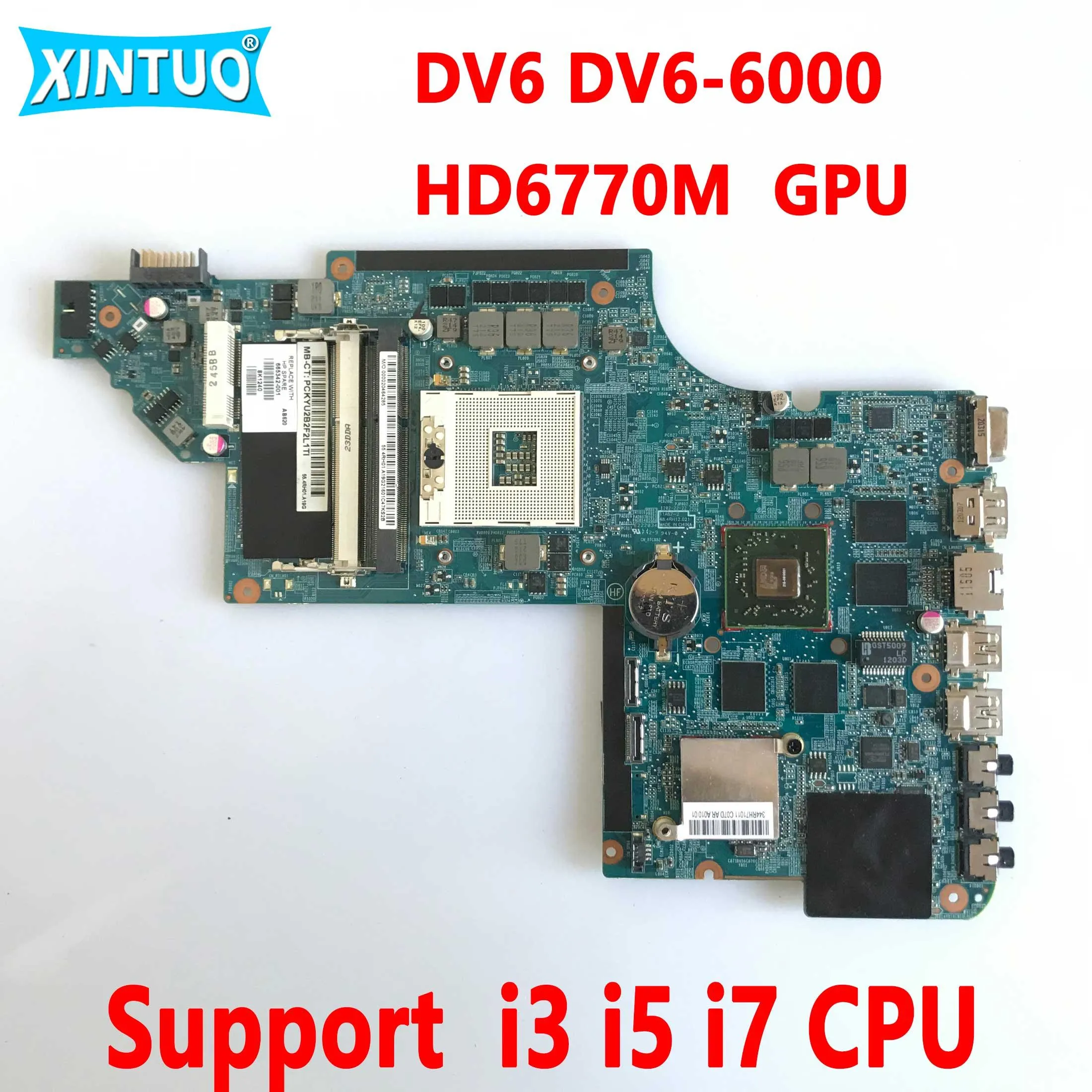 Motherboard 665343001 650799001 641489001 Motherboard for HP Pavilion DV6 DV66000 Laptop Motherboard HM65 DDR3 HD6770M GPU 100% Tested