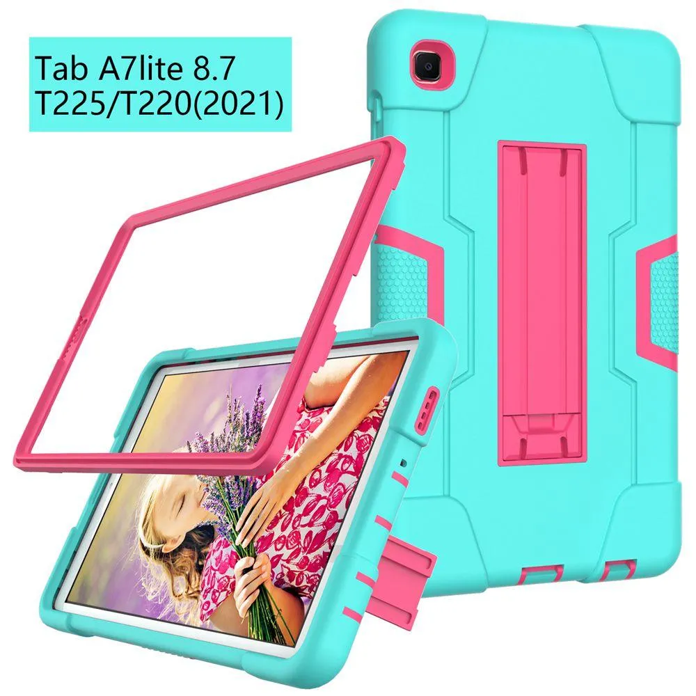 Case Case voor Samsung Galaxy Tab A7 Lite 2021 SM T220 T225 Schokbestendig Volledig lichaam Kinderen Kinderen Veilig niet -toxisch tablet Cover